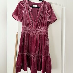 Anthropologie Somerset Velvet Mini Dress